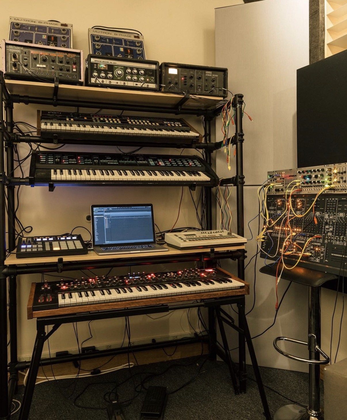 Machine Age synthesizer and tape echo station
